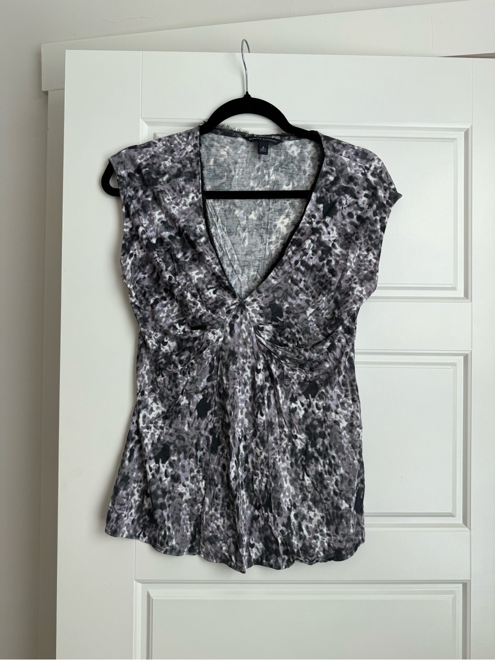 Banana Republic Gray, purple and Black V-Neck Blouse